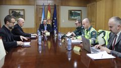 Reuni�n de coordinaci�n policial celebrada en la Delegaci�n del Gobierno ante el paro del sector del transporte.