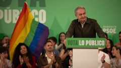 El expresidente del Gobierno Jos� Luis Rodr�guez Zapatero, el pasado martes en un mitin electoral en Huelva.