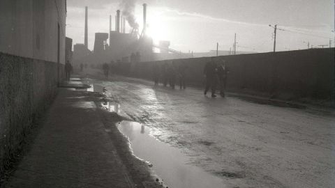 FEBRERU. Saliendo de trabayar de la F�brica de Moreda, 1963
