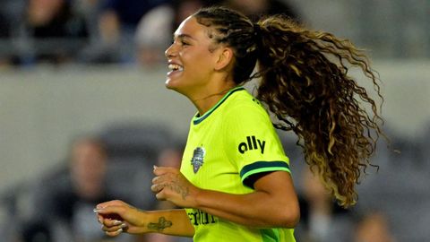 La extremo norteamericana Trinity Rodman, durante un partido con el Washington Spirit.