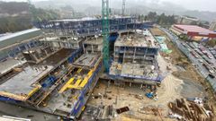 Obras de construcci�n del Gran Montecelo, en Pontevedra