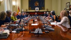 Reuni�n del Consejo General del Poder Judicial del pasado mes de julio, en la que el vocal conservador Vicente Guilarte Guti�rrez asumi� la presidencia por suplencia, tras el cese por jubilaci�n de Rafael Mozo.