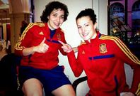 Luc�a Nespereira (izquierda) y Lidia Mes�as, durante la concentraci�n de la selecci�n espa�ola.