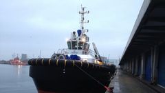 El remolcador, en elmuelle de A Palloza