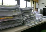 Imagen de archivo de la acumulación de expedientes en el Juzgado de Violencia de Ferrol. 