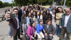 Visita del presidente de la Xunta Alfonso Rueda al IES Aquis Celenis de Caldas de Reis