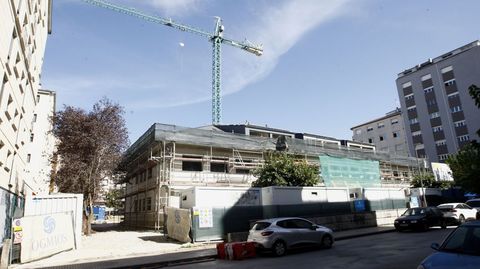Obras de construcci�n de la comisar�a, en la antigua casa de socorro de Monforte