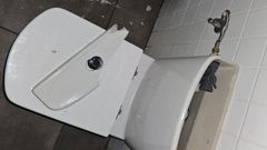 Baño destrozado en Arealonga