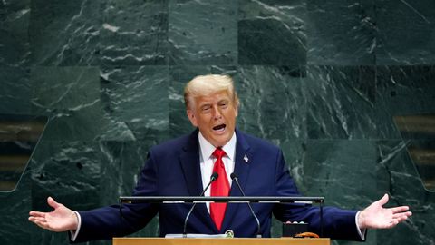 Donald Trump en su discurso ante Naciones Unidas.