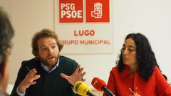 Los concejales del PSOE de Lugo, Jorge Bustos y Ana Gonz�lez Abelleira