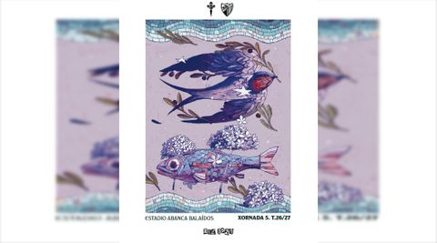 Cartel para el Celta-M�laga, obra de Miguel Peralta.