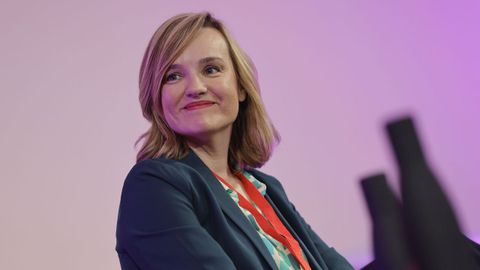 Pilar Alegra, ministra de Educacin, durante la convencin del PSOE en A Corua.