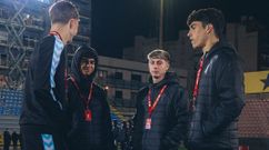 Marcos Gonz�lez, �ngel Arcos, �scar Marcos y Andr�s Anta��n, antes de la primera eliminatoria de Copa del Celta de la temporada pasada.