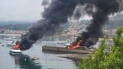 Arde un yate en Aldn