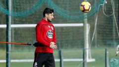Borja Valle, durante un entrenamiento en Abegondo