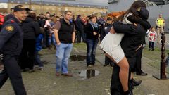 Bienvenida en Ferrol a la fragata F-102 tras cuatro meses de despliegue