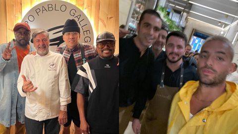 The Black Eyeas Peas y Maluma se fotografiaron en los restaurantes que eligieron para cenar