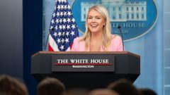 Karoline Leavitt en una rueda de prensa en la Casa Blanca.