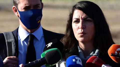 Macarena Olona, este viernes, a las puertas de la prisi�n de Estremera