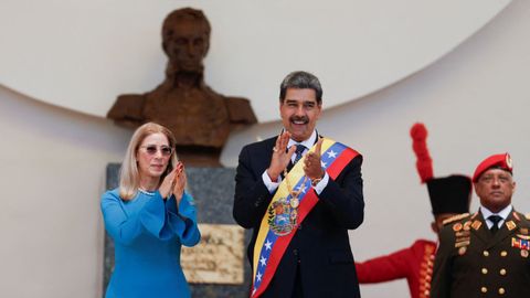 Nicols Maduro y su mujer Cilia Flores celebran el nuevo mandato