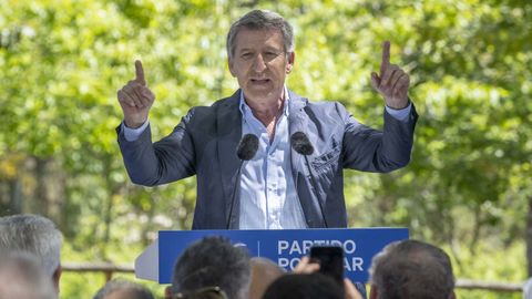 Feijoo, en la romería del PP en O Pino en mayo de este año.