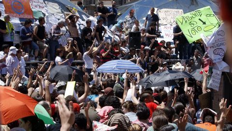 Asamblea del movimiento 15M en la Puerta del Sol de Madrid, en una imagen de archivo.
