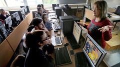 Imagen de archivo de un aula de la facultad de Traduci�n e Interpretaci�n de la Universidade de Vigo, donde todav�a hay tres grados que no han cerrado sus matr�culas