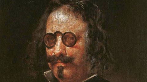 Detalle do retrato de Quevedo atribuido ao pintor madrile&ntilde;o Juan van der Hamen.