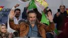 El presidente de Vox, Santiago Abascal, participa en un acto electoral de la formaci�n en Avil�s