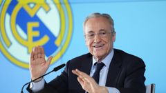 Florentino P�rez, durante su rueda de prensa el pasado lunes.