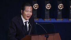 El filsofo alemn de orgen surcoreano Byung-Hul Han, premio Princesa de Asturias de Comunicacin y Humanidades 2025, durante la ceremonia de entrega de los Premios Princesa de Asturias, este viernes en el Teatro Campoamor de Oviedo