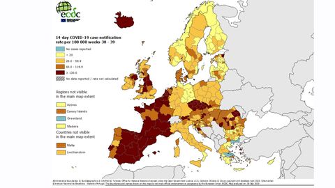 El baremo del ECDC correspondiente a las semanas 38 y 39