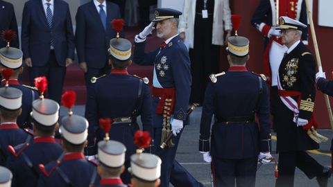 Felipe VI durante el desfile militar del 12 de octubre