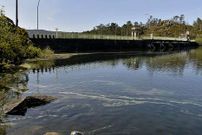 Vista de la presa de A Ponte Olveira, estos d�as.