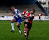 �lex Berganti�os, ahora en el primer equipo, cabecea un bal�n en la �ltima visita del Fabril.