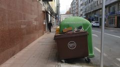 En algunas zonas de Vilalba (en la imagen, la calle Campo de Puente) hay ahora contenedores marrones para restos orgnicos