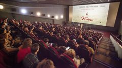 Imaxe da estrea de �O corno� nos Cantones Cines da Coru�a, coa presencia de Jaione Camborda.