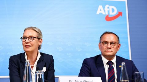 Alice Weidel yTino Chrupalla, copresidentes de Alternativa para Alemania (AfD).