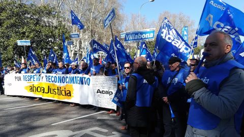 Funcionarios de la c�rcel de Asturias, en una manifestaci�n.Funcionarios de la c�rcel de Asturias, en una manifestaci�n