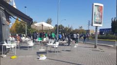 Batalla campal entre aficionados del Alaves y el Racing de Santander