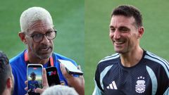 Djalminha y Scaloni se reencontraron en la previa del debut mundialista de Argentina.