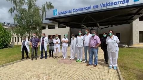 Parte dos traballadores que participaron no vídeo de homenaxe a Florencio Delgado Gurriarán.