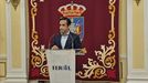 El alcalde de Ferrol, Jos� Manuel Rey Varela, durante una rueda de prensa en el Concello.