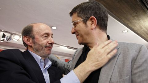 Con Patxi Lpez en el 2011 tras ser elegido como candidato socialista a la presidencia