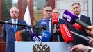 Vladimir Medinski, en su comparecencia ante la prensa en Estambul.