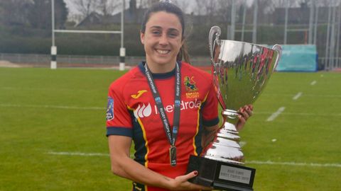 Clara Piquero, ala de la Seleccin Femenina XV de Rugby de Espaa, actuales Campeonas de Europa 2024