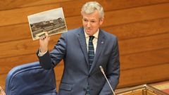 El presidente de la Xunta, Alfonso Rueda, en la sesi�n de control de este mi�rcoles.