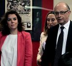 S�enz de Santamar�a, Pastor y Montoro, ayer en Madrid.