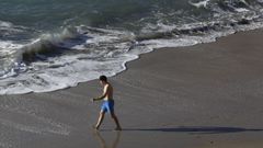 Las playas de A Coru�a registraron hoy bastante afluencia de gente 