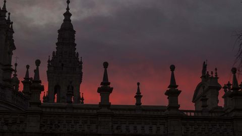 El impresionante atardecer rosa de Santiago